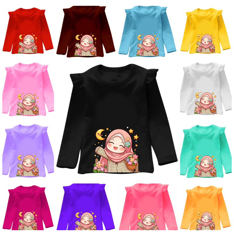 kaos lengan panjang anak perempuan/baju anak perempuan/atasan lengan panjang anak perempuan/baju isl