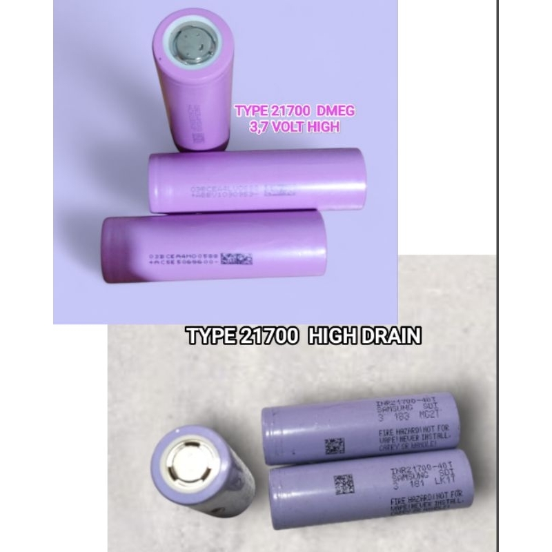 Baterai type 21700 4v  Original High Drain 10C 4000mah