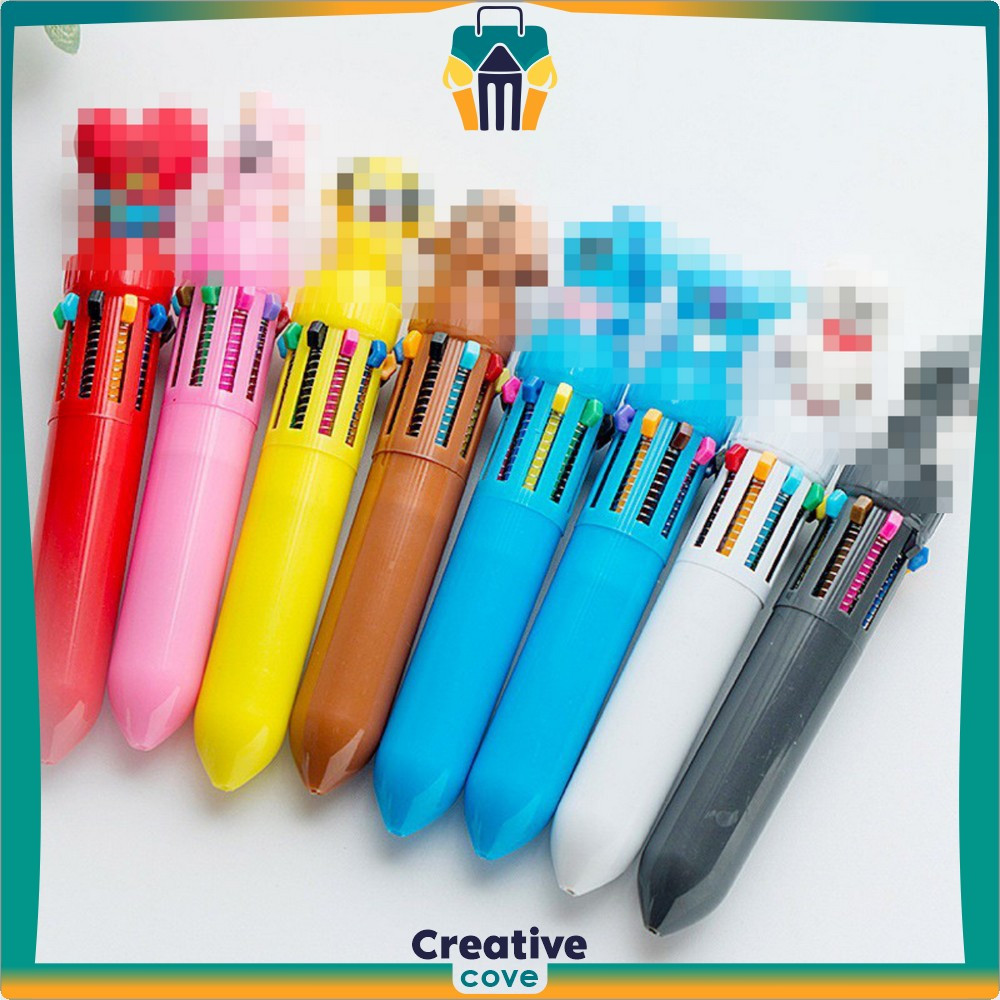 

Pulpen Kartun 10 Warna Pen Warna Warni Bolpoin Karakter Lucu Pena Karakter Rainbow Creative Cove A13