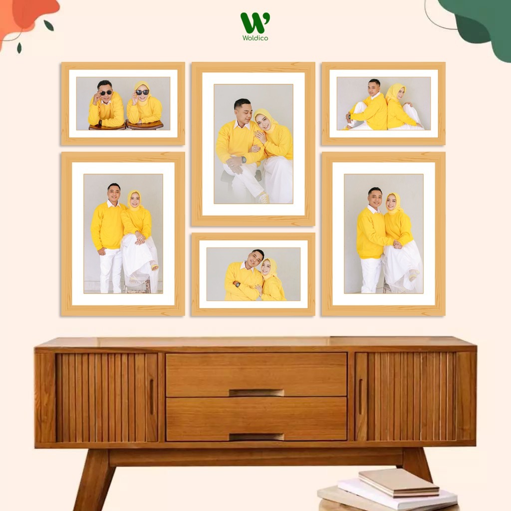 Paket Cetak Foto dan Bingkai List Kayu 6 Pcs