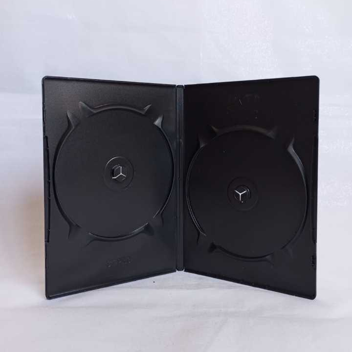 Tempat CD Double Kotak CD/DVD Kosong 2 Sisi Hitam
