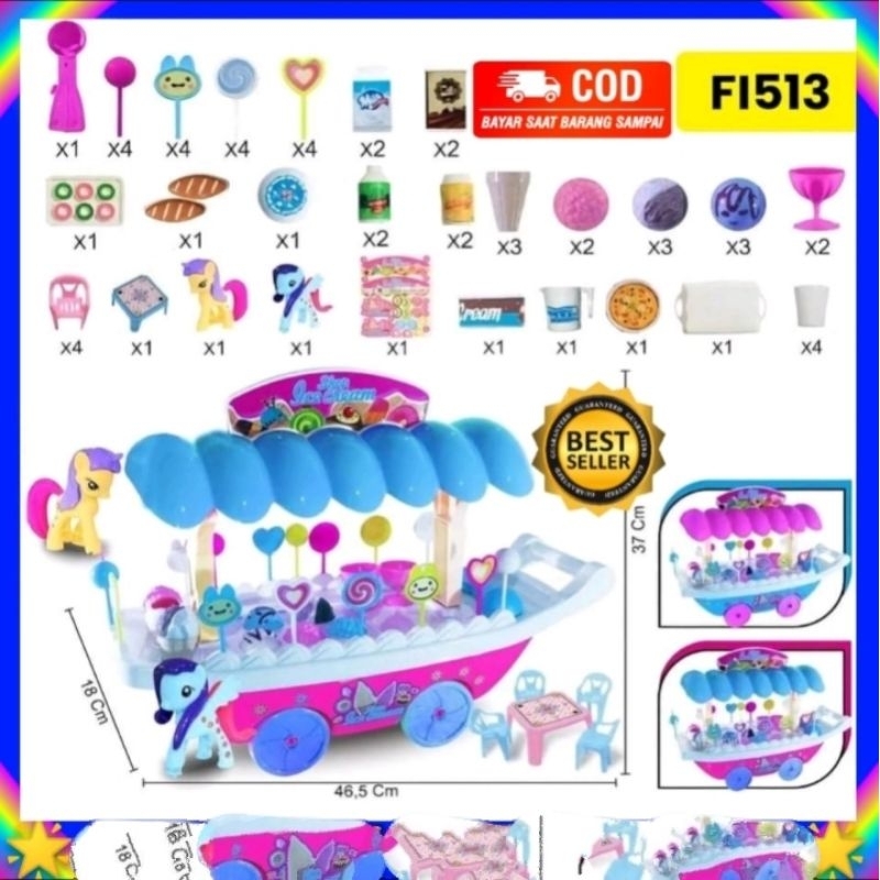 FI 513/MAINAN ANAK GEROBAK ES CREAM JUMBO DORONG/ES CREAM DORONG JUMBO/MAINAN ANAK ES CREAM GEROBAK 