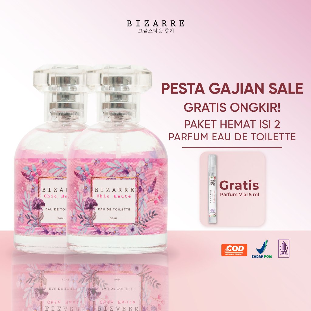 (GRATIS PARFUM) BIZARRE Parfum Wanita Eau De Toilette EDT 2 PCS 50 ML