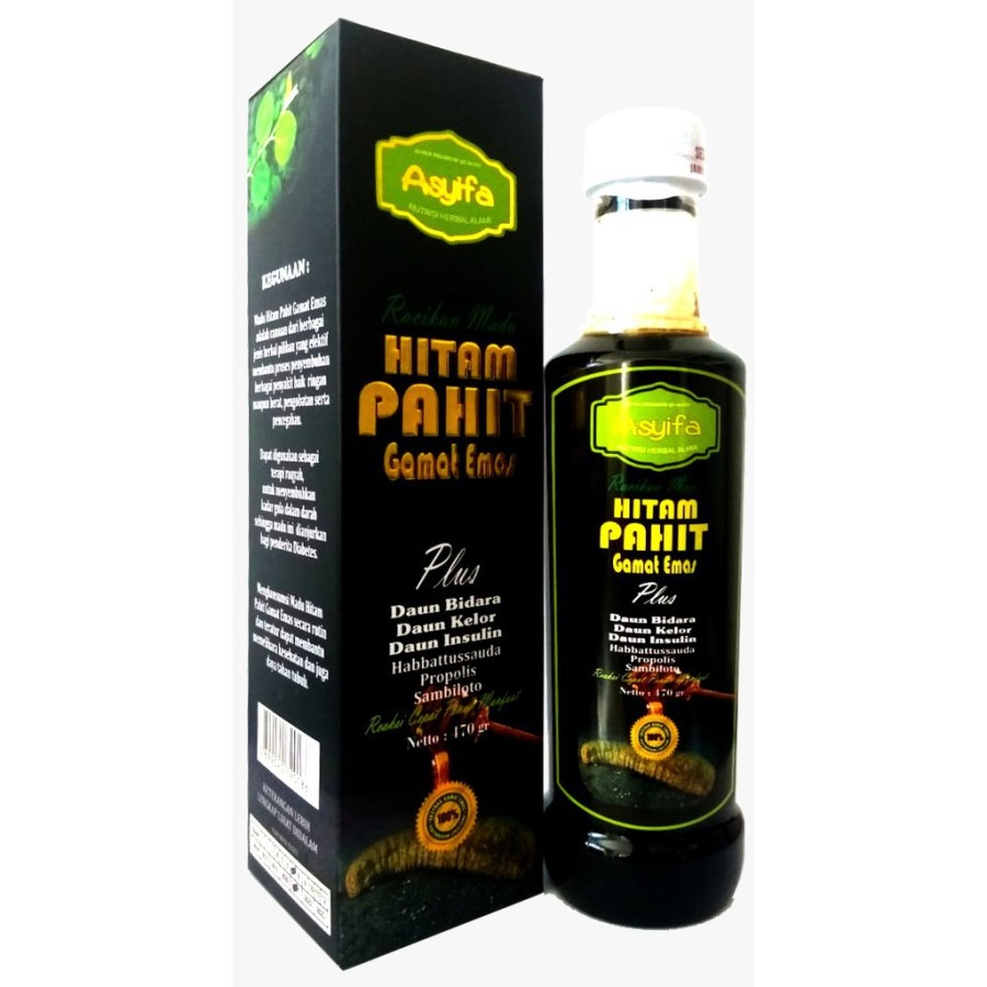 

Asyifa Madu Hitam Pahit Plus Gamat Emas dan Daun Kelor Asyifa 470gr