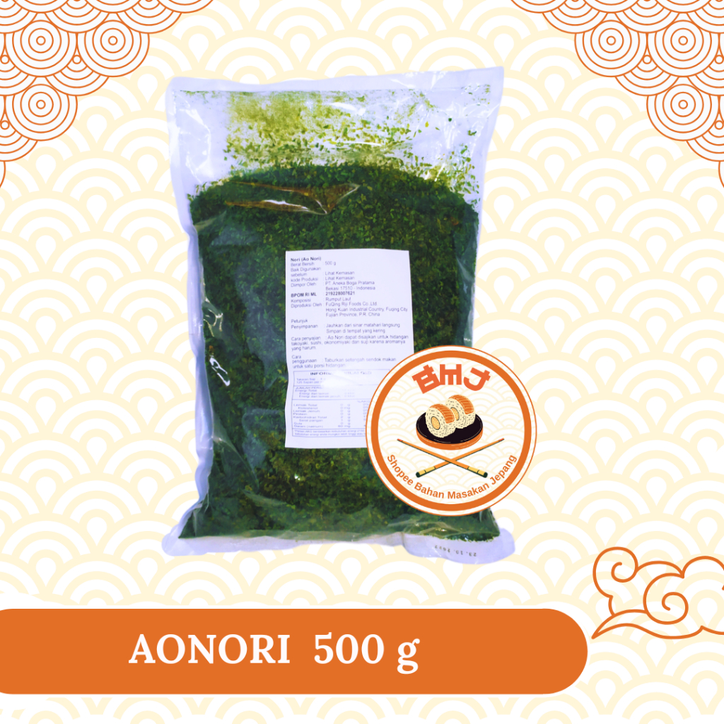

AONORI Bubuk Nori 500 g │Ao Nori Powder Import Taburan Takoyaki │ Seaweed