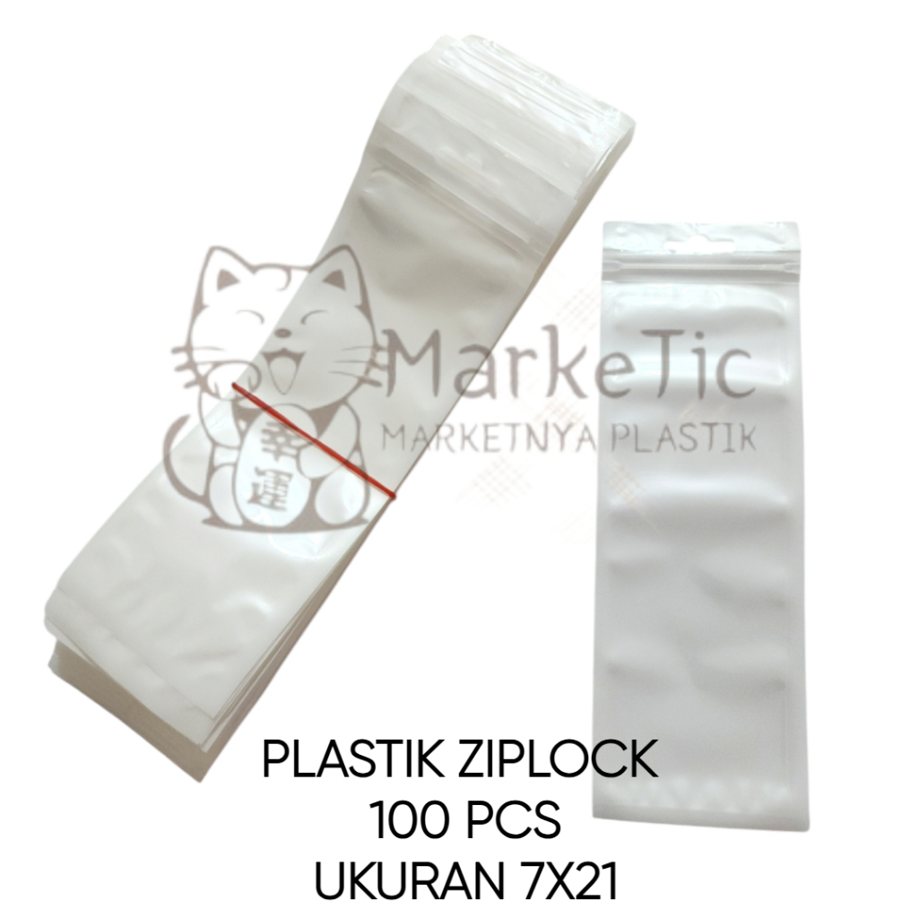 Plastik Ziplock 100pcs Ukuran 7x21 Cm / Plastik Aksesoris / Plastik Klip Putih / Plastik Packing / P