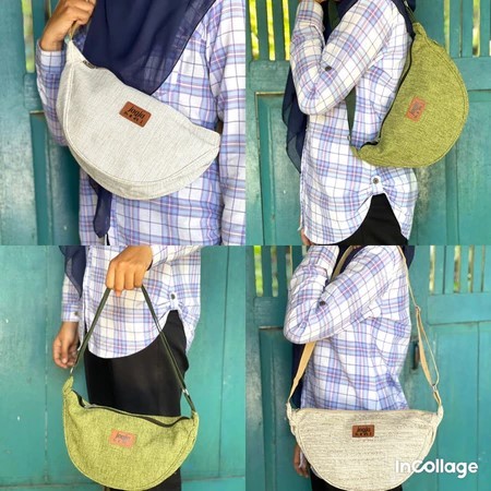Jogja Pride/ Sling Bag Goni Straw Tas Selempang Bulan Pria Wanita Murah