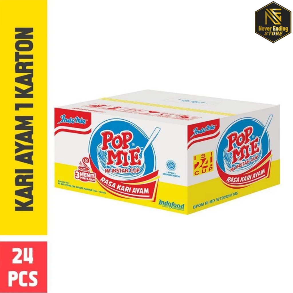 

Pop Mie Kuah Rasa Kari Ayam 75gram 1 Karton Isi 24pcs