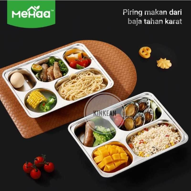 Piring Makan Sekat stainless steel - MeHaa