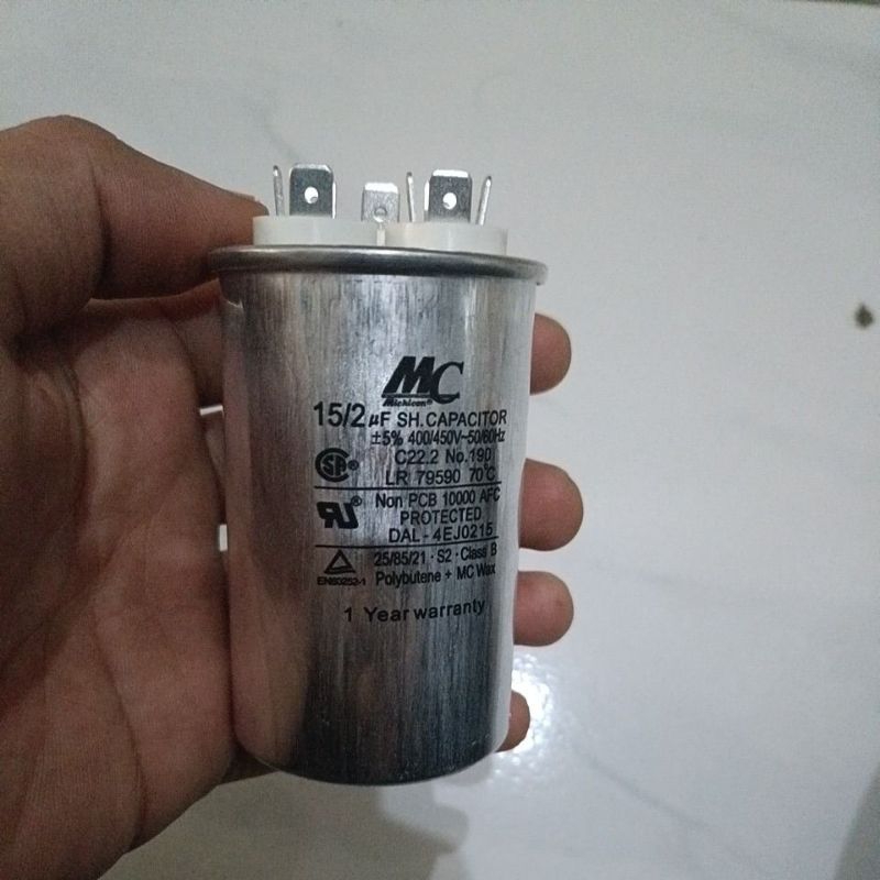 kapasitor ac panasonic 1/2 pk 15+2 mikro