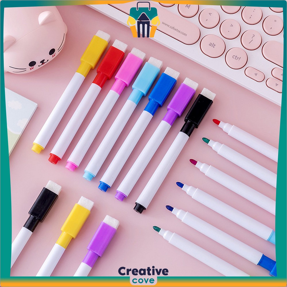 

Spidol Warna Warni Wipe And Clean Kecil / Spidol Magnet Mini Papan Tulis White Board dengan Penghapus Creative Cove A27