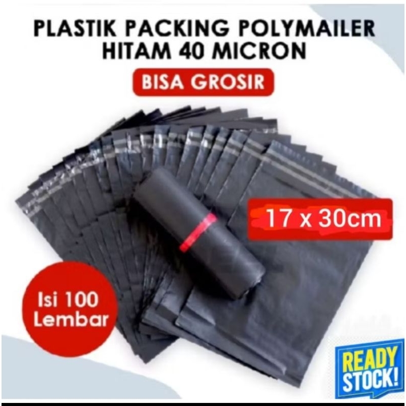 

PLASTIK POLYMAILER PACKING HITAM 17x30cm 100 pcs