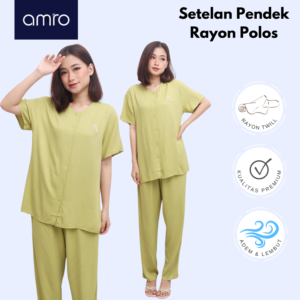 AMRO SLEEPWEAR- RANIA SET - CP POLOS BORDIR TWILL -  SCP63