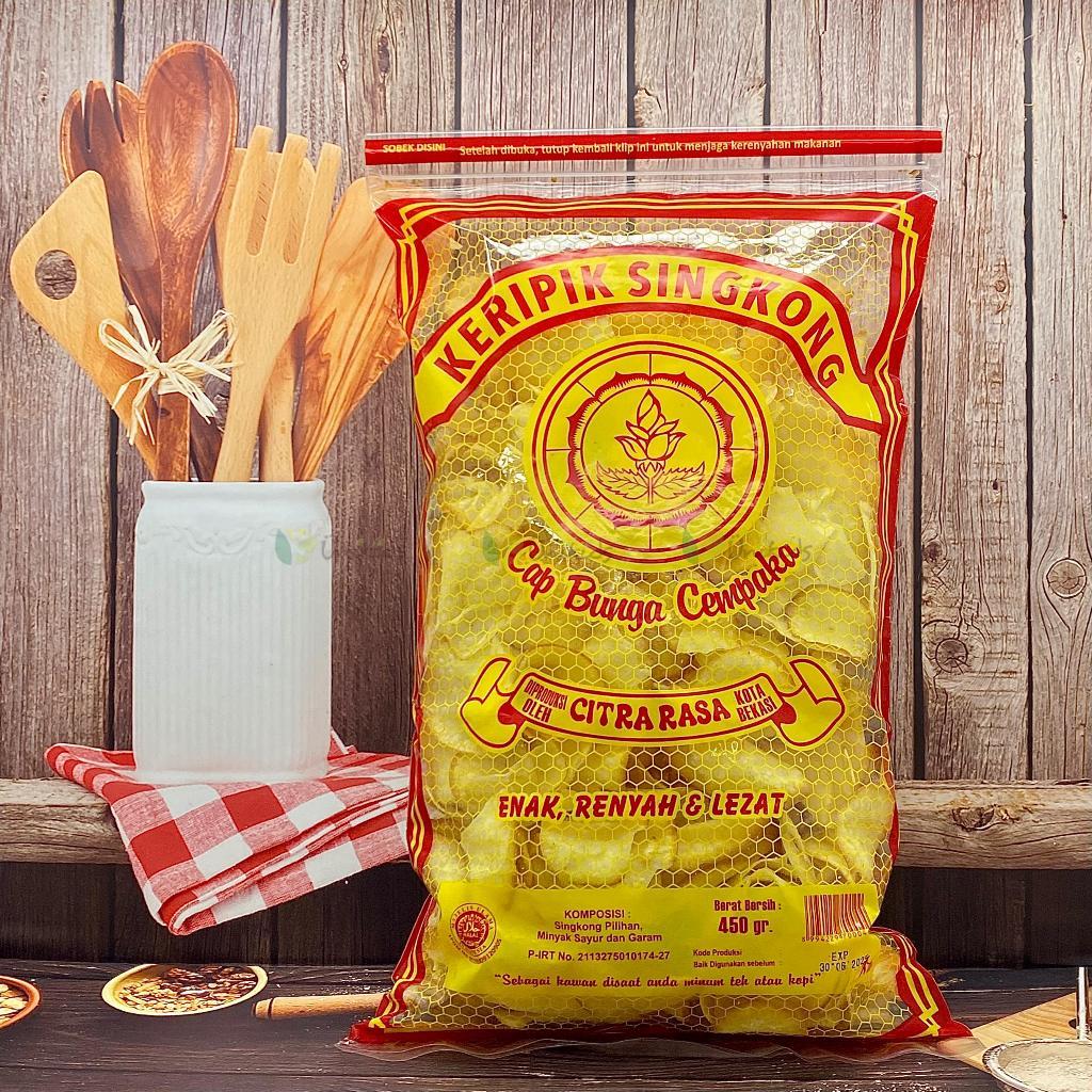 

Bundling 10pcs Keripik Cap Bunga Cempaka 450gr Only (1 Carton)