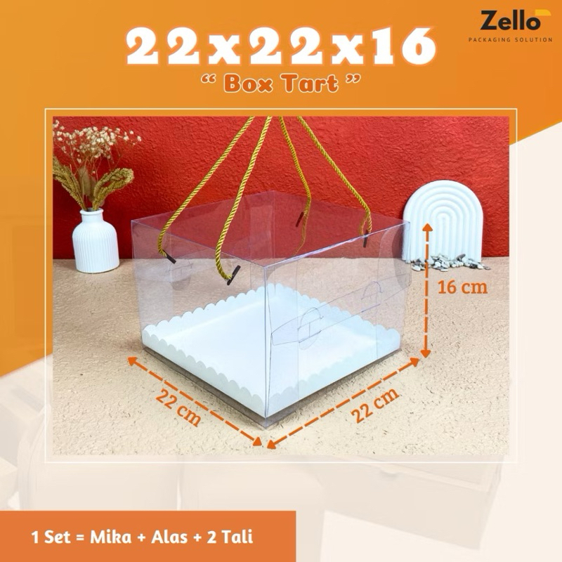 

Kotak Mika Handle Tali Box Mika Tali Kemasan Kue Tart Chiffon Pudding Hantaran Hampers 22x22x16 25x25x15
