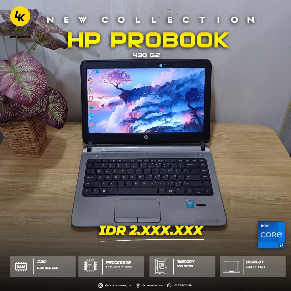 HP Probook 430 G2 Intel Core i7 RAM 8GB DDR4 SSD 512GB win 10