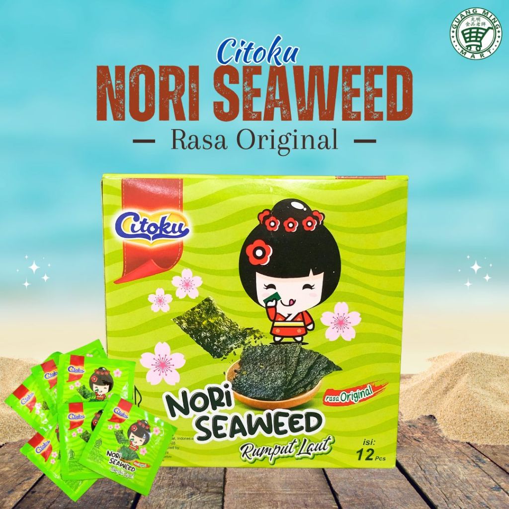 

CITOKU NORI SHEET ORIGINAL / SEAWEED SHEET 1 BOX ISI 12PCS / SNACK RUMPUT LAUT