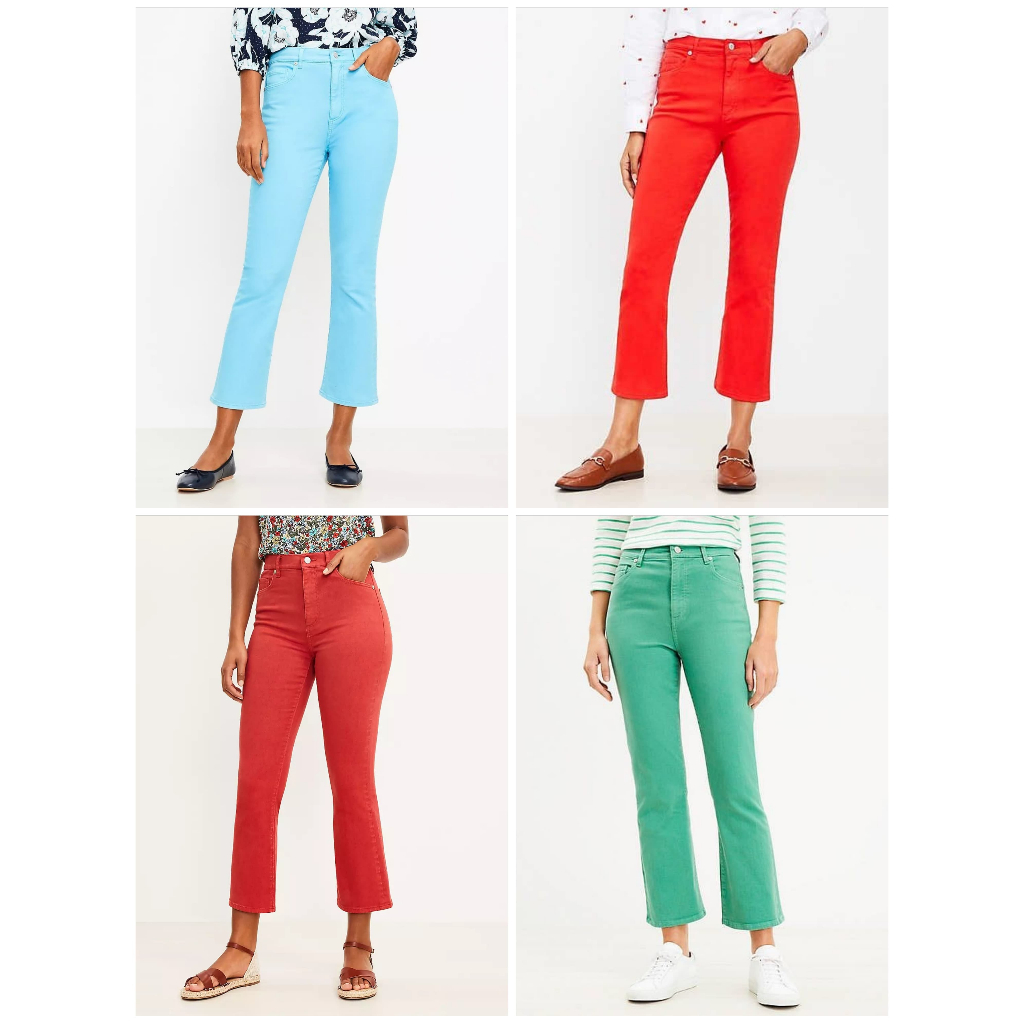 Celana Loft High Rise Kick Crop Jeans
