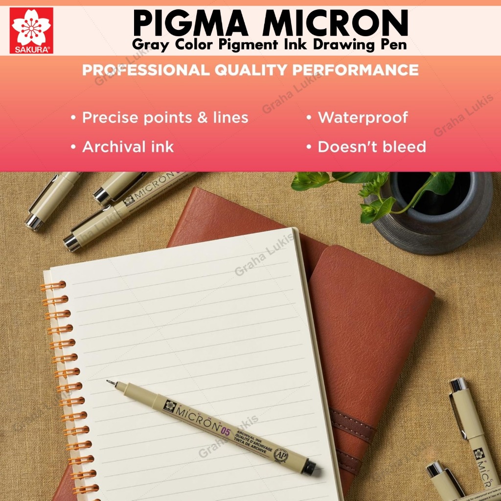 

RK SAKURA Pigma Micron Gray Color Pigment Ink Drawing Pen