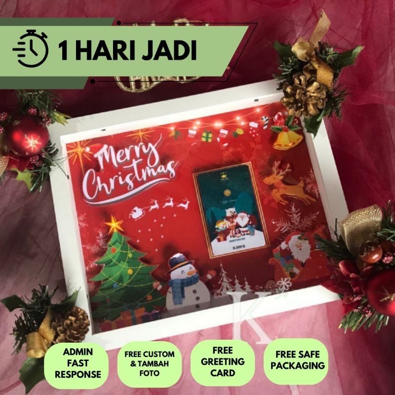 

PIGURA 3D ART KADO NATAL FREE EMAS BABYGOLD 0,001gr