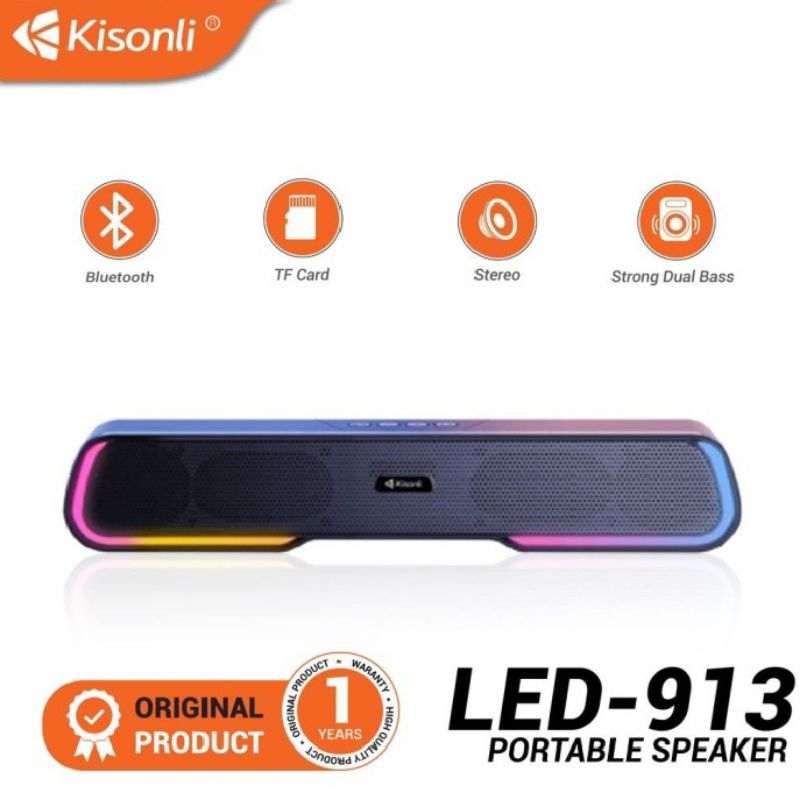 Speaker Aktif Bluetooth Kisonli LED-913 Soundbar Speaker Stereo Bass Effect With Super Bass