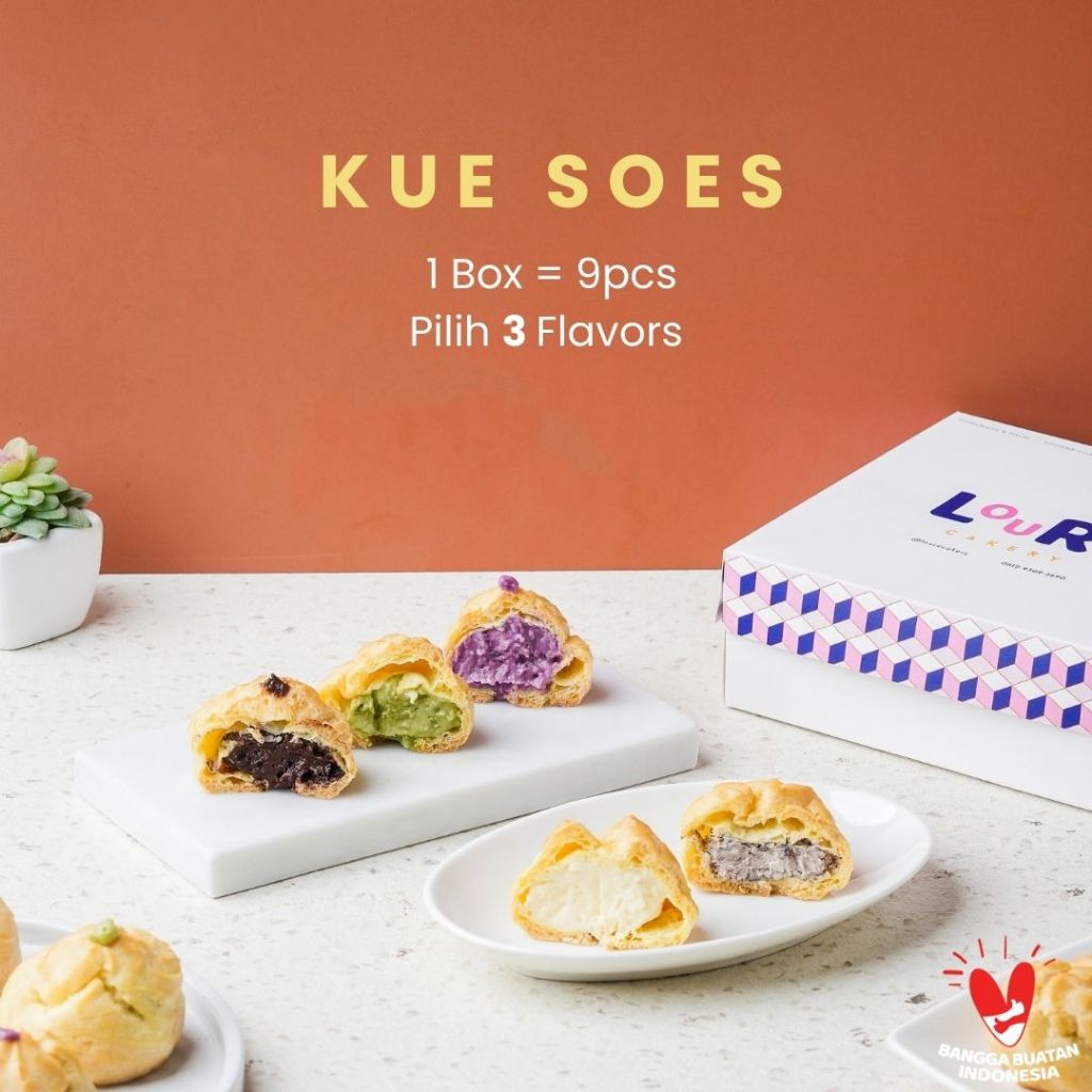 

Loure Cakery - 9pcs Kue Soes Vla / Kue Sus Vla Halal / Choux Cream (isi 9 pcs)