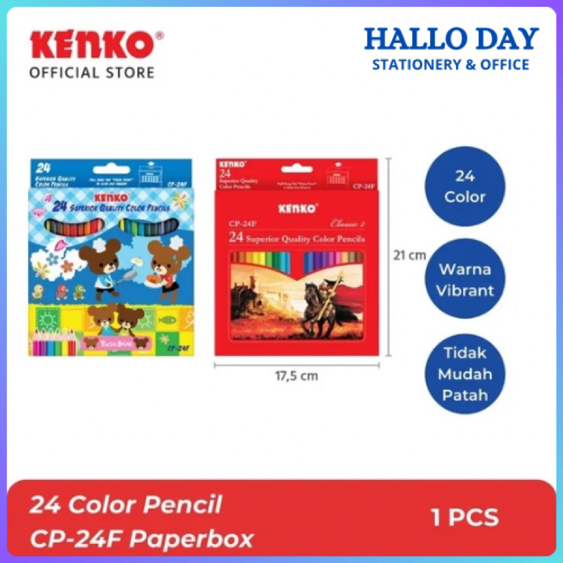 

HD Pensil Warna KENKO 24 Warna Panjang / Pensil Mewarnai