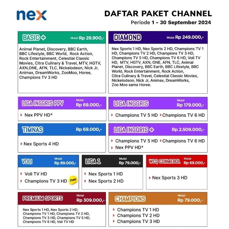 Paket Nex Parabola BASIC 1 tahun