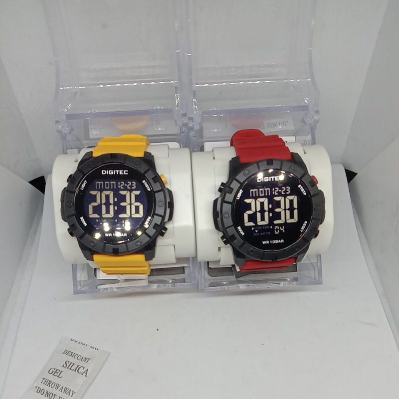 Jam Tangan Digitec 1Time Digital (DG-5201T) Tali karet Warna Merah,Hijau,Biru,Kuning (Original)