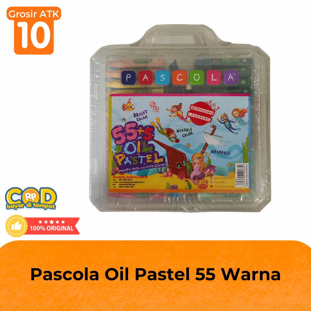 

(ISI 55+5 PCS) CRAYON/OIL PASTEL PASCOLA 55+5 WARNA