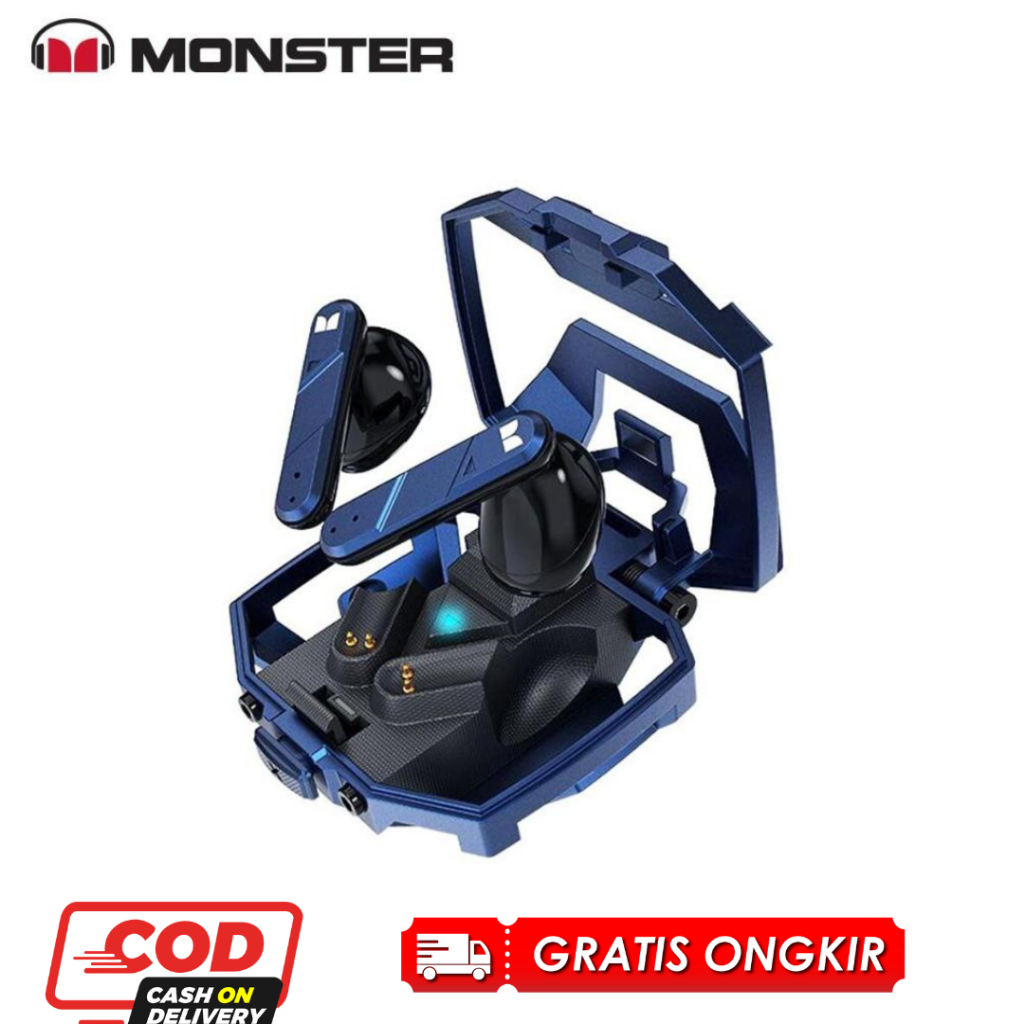 Monster XKT09 Wireless Bluetooth Earphone Earbuds Headset TWS Gaming HIFI Stereo