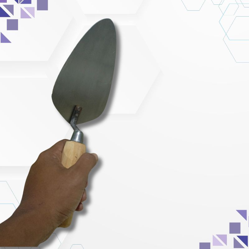 Cetok Sendok Semen Galur Bentuk Oval Lancip Gagang Kayu Cetok Tukang / Cetok Sekop Tanah Murah Taman