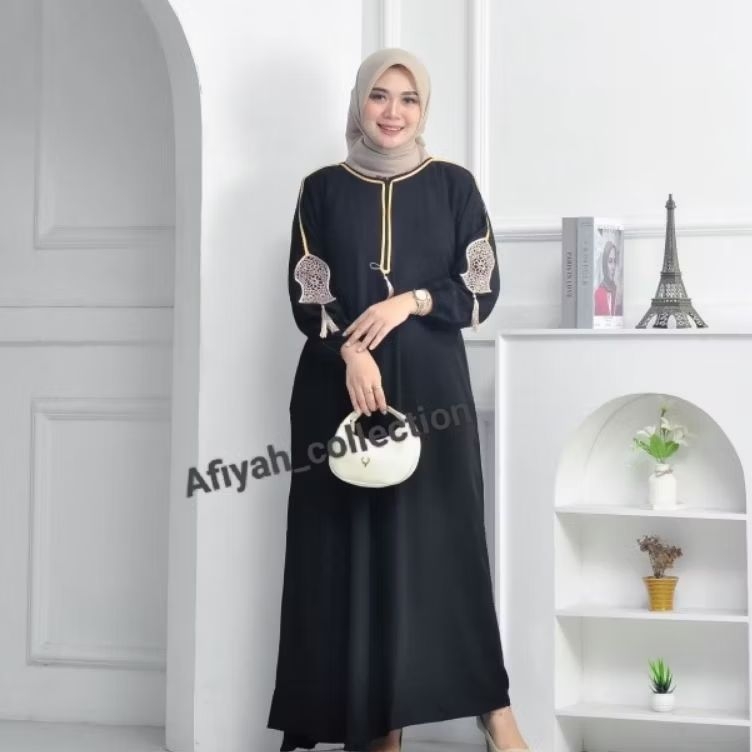 Abaya dubai renda terompah Impor (ORIGINAL) // abaya turkey