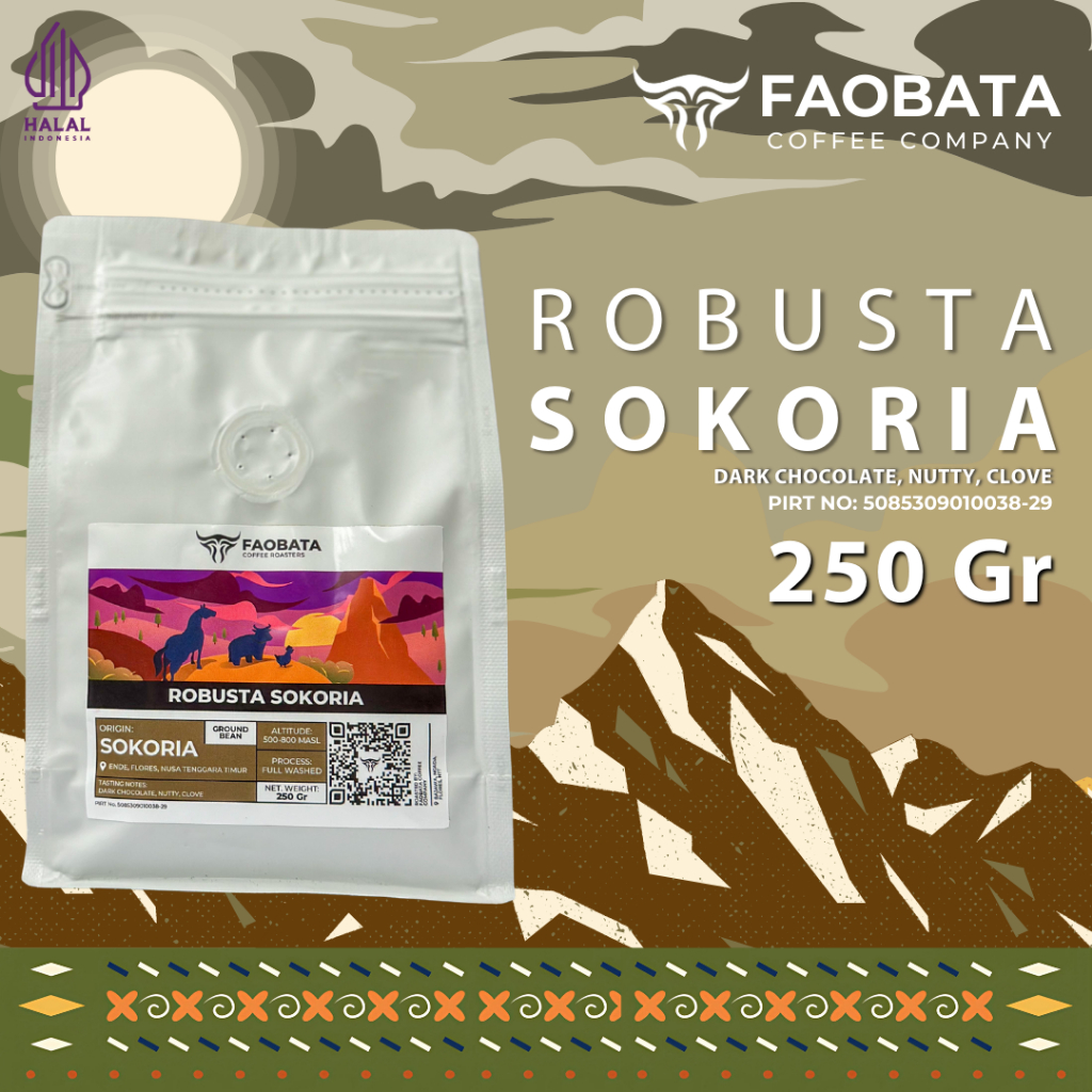 

Bubuk Kopi Robusta Sokoria 250 Gr - Fine Ground by Faobata Coffee