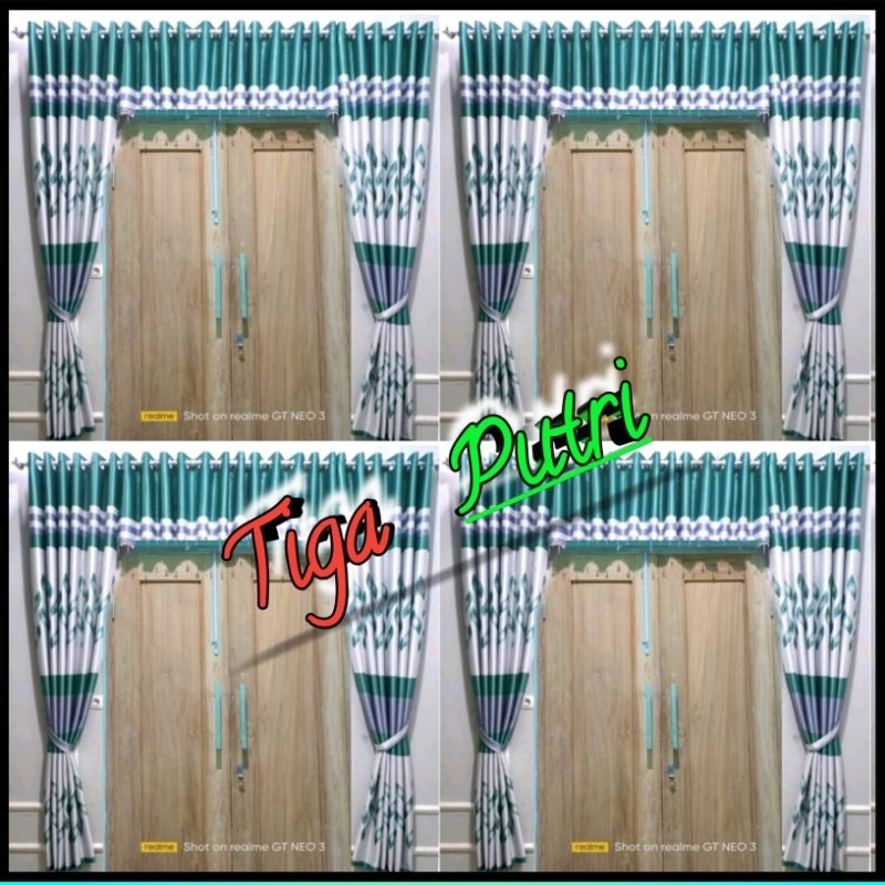 Gorden 1 Set Lengkap Dengan Poni Rumbai Mewah Gorden Lengkap Jendela Dan Poni Pintu