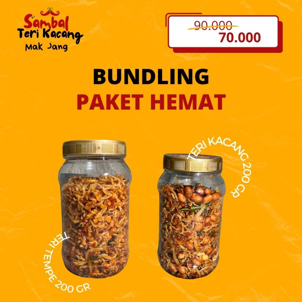 

PAKET HEMAT!! teri kacang + teri tempe 200 gram by Mak Jang