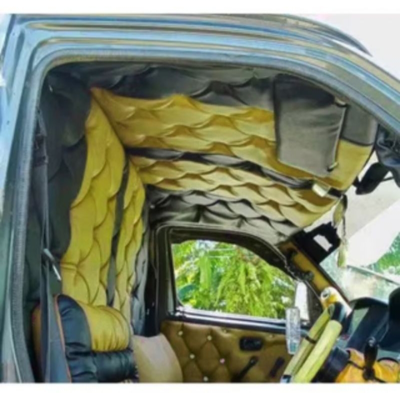 Plafon & kabin garis 3 hitam variasi sofa untuk mobil pickup Carry,Gran max, ss, L300, Panter, kijan