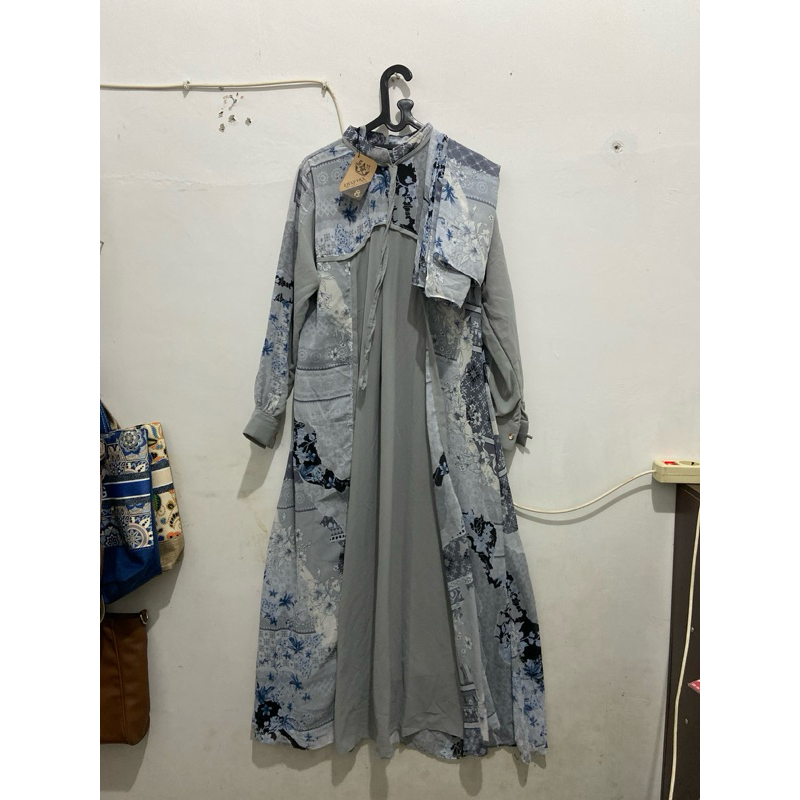 [CUCI GUDANG READY] GAMIS SET HIJAB DRESS GAMIS GAUN SATU SET DENGAN HIJAB JILBAB MERK ZHAFIRA STYLE