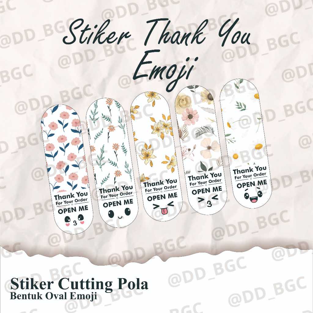 

Stiker Label Thank You Oval Emojir Stiker cutting Terimakasih