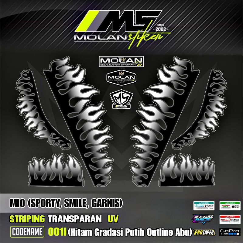 Decal Sticker Striping Variasi Transparan Uv Mio Api Mio JB Mio Justin Bieber Mio Sporty  2006/2007 