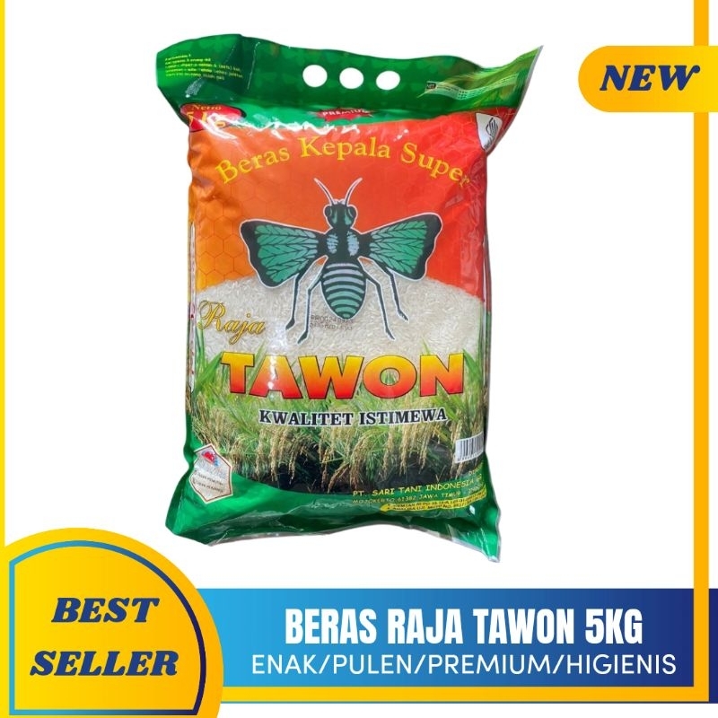 

BERAS KEPALA SUPER PREMIUM RAJA TAWON HIJAU KEMASAN 5KG MURAH/SUPER PUNEL/BERSIH/PUTIH/ENAK/HIGIENIS