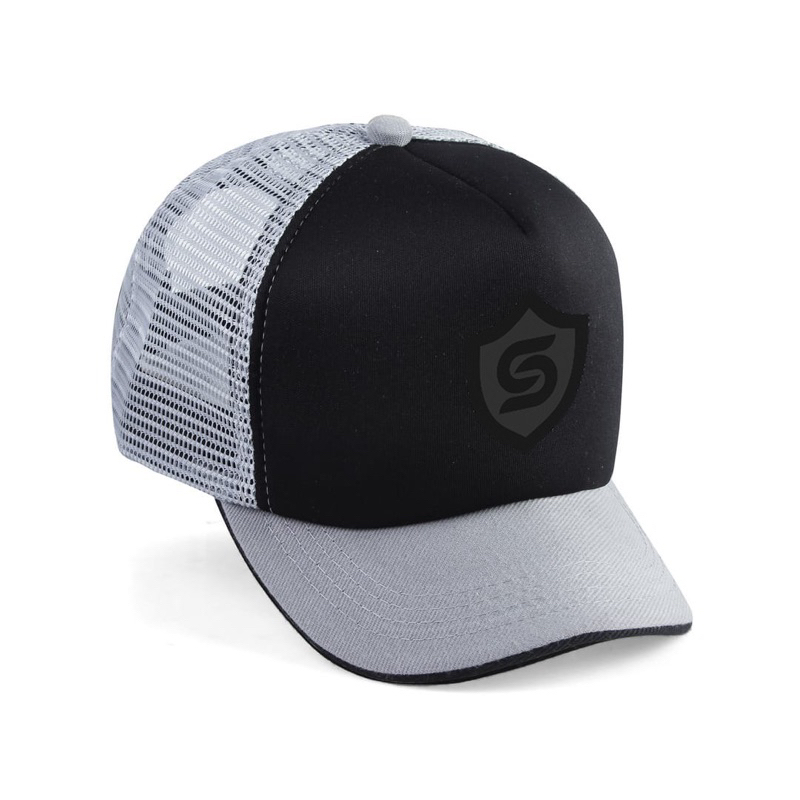(COD) Topi Trucker Lidah Pendek Hitam Abu-Abu Topi jaring Dewasa