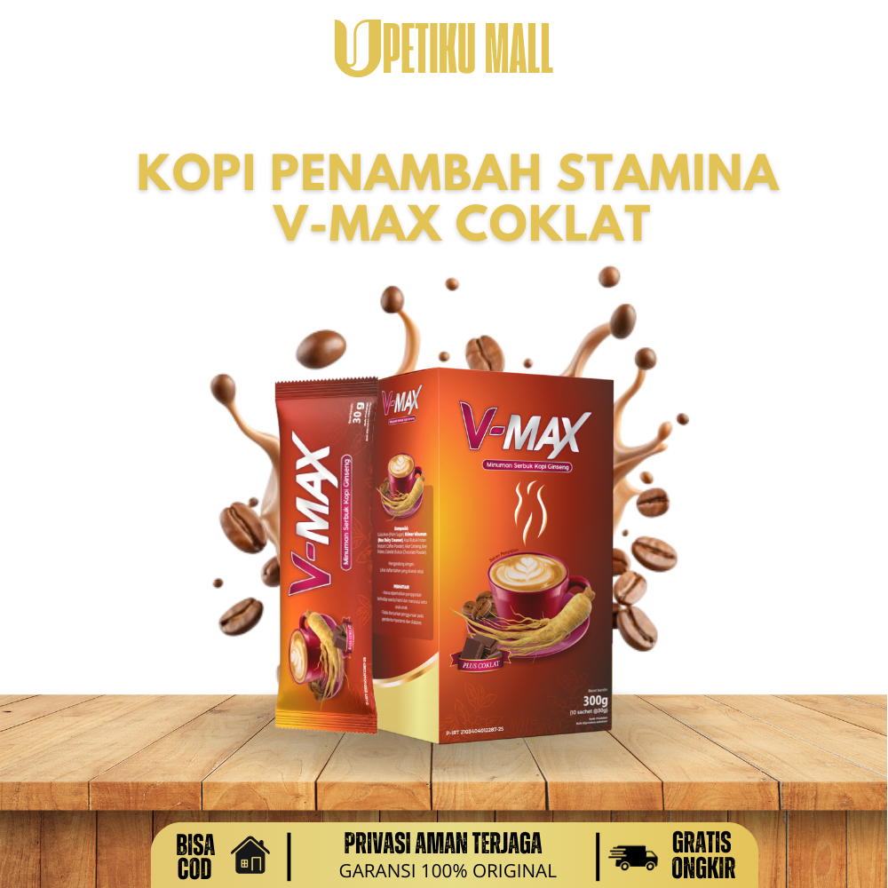 

VMAX Minuman Cokelat Khusus Wanita Penambah gairah wanita Tahan Lama 1 box Isi 10 sachet Original
