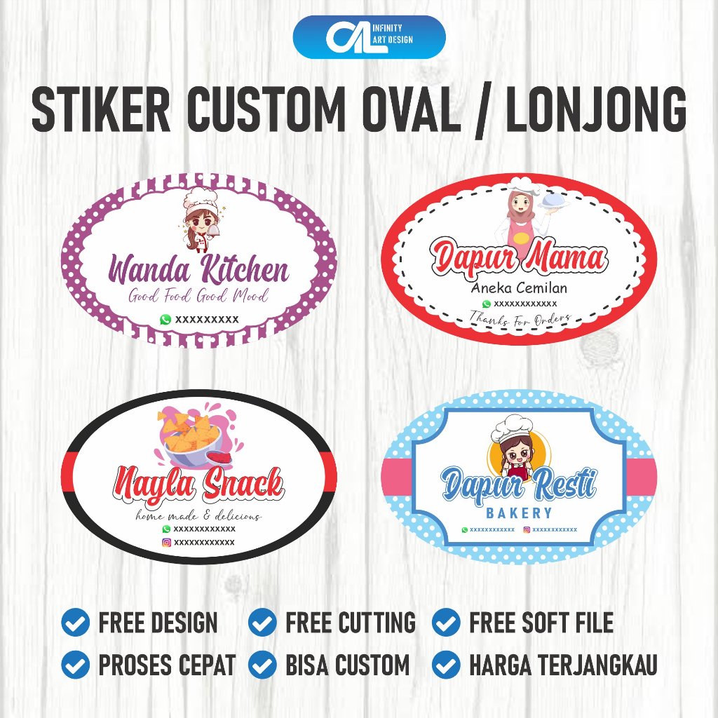 

IAD - CETAK STIKER LONJONG / STICKER OVAL / STIKER LABEL MAKANAN / STIKER CUSTOM