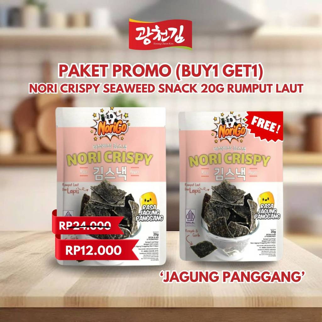 

(BUY1 GET1) Nori Crispy Seaweed Snack 20g Rumput Laut/ Jagung Panggang