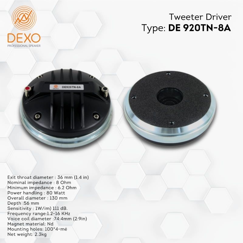 Tweter Driver DEXO DE 920TN-8A