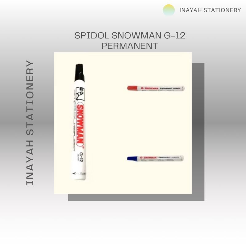 

SPIDOL SNOWMAN G-12 PERMANENT MERAH BIRU HITAM Tinta Stationery