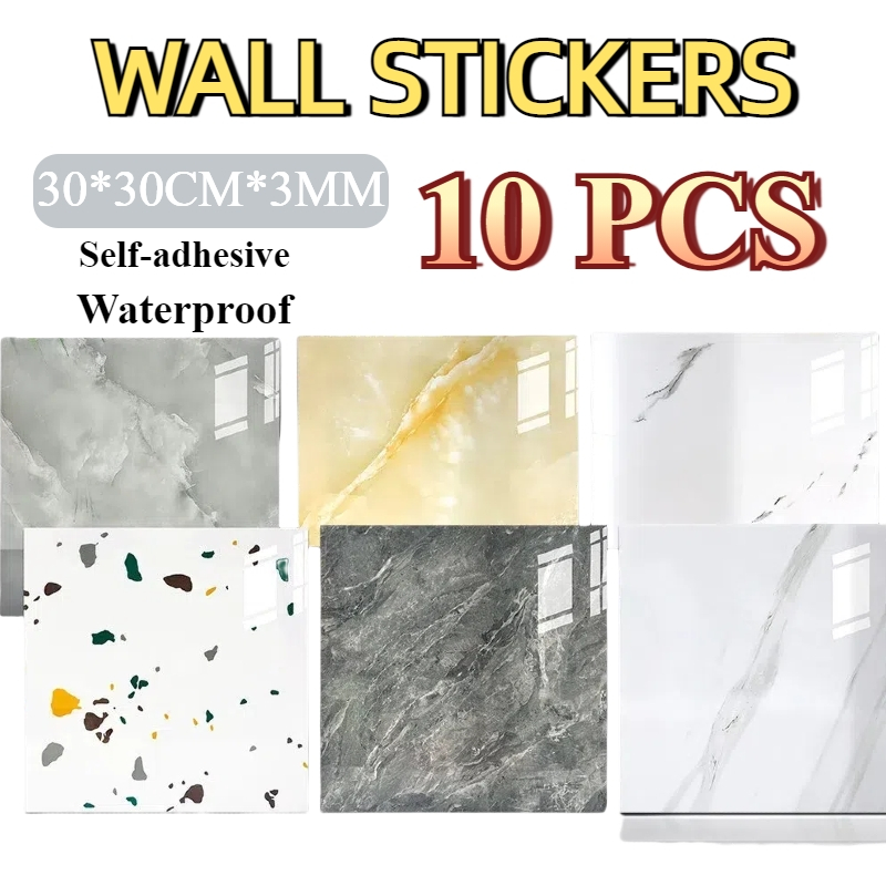 10pcs Wallpaper Dinding Wallpaper Dinding Kamar Mandi Wallpaper Dinding Dapur Hiasan Kamar Aesthetic