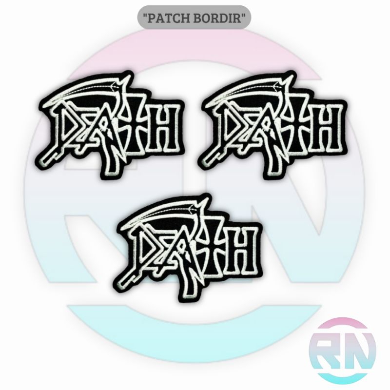 Emblem Patch Jahit Bordir Band DEATH Logo Iron Patch Bordir Aksesoris Emblem Band Bordir Patch Band 