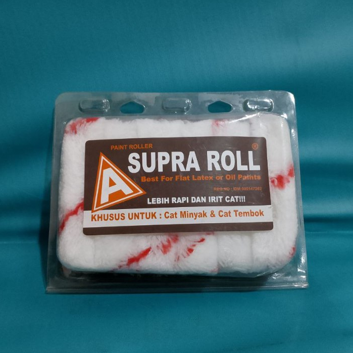 

Bulu Roll Kapal Putih 4" Merk SUPRA Refill Kuas Roll Cat Tembok (1Lusin)